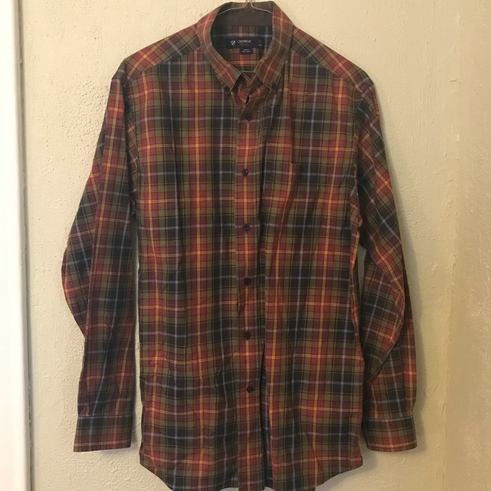 Cremieux Men’s Nice Plaid Medium Button Down Shirt